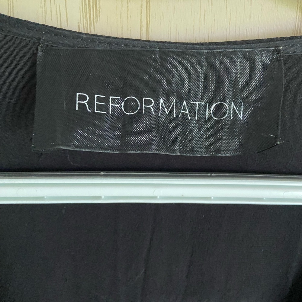 REFORMATION Classic Black Wrap Dress Sz Medium Authentic - Picture 6 of 15